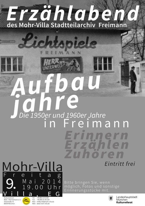 Plakat zur Veranstaltung: Aufbaujahre in Freimann
