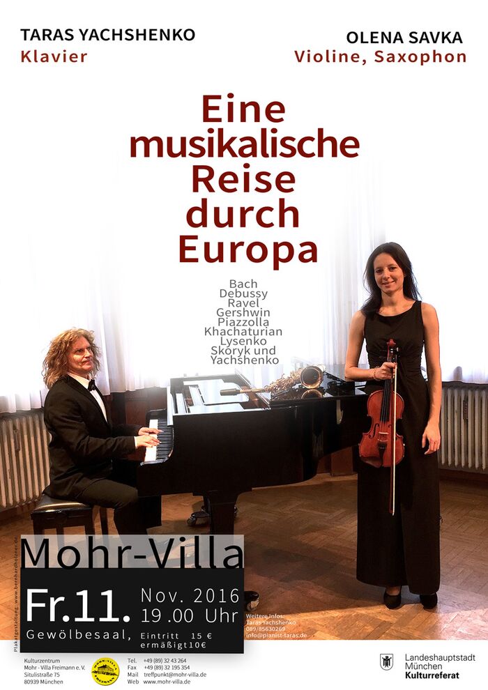 Plakat zur Veranstaltung: Eine musikalische Reise durch Europa