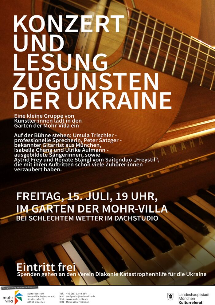 Plakat zur Veranstaltung: Konzert für Geflüchtete aus der Ukraine