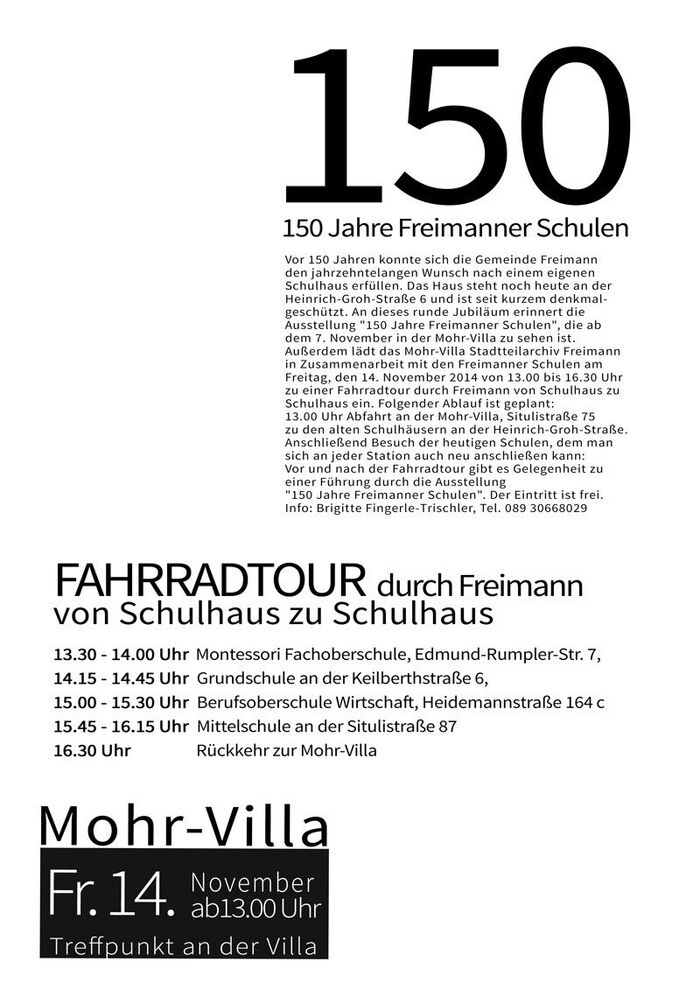 Plakat zur Veranstaltung: Radtour Freimanner Schulen