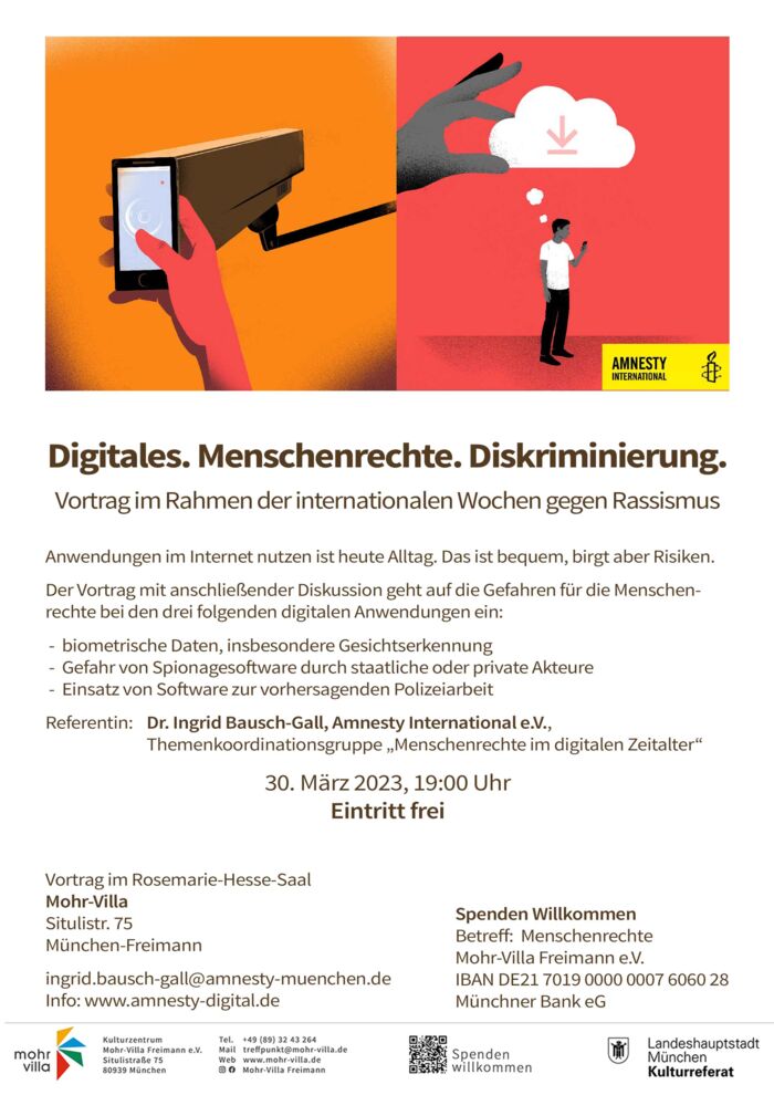 Plakat zur Veranstaltung: Digitales. Menschenrechte. Diskriminierung