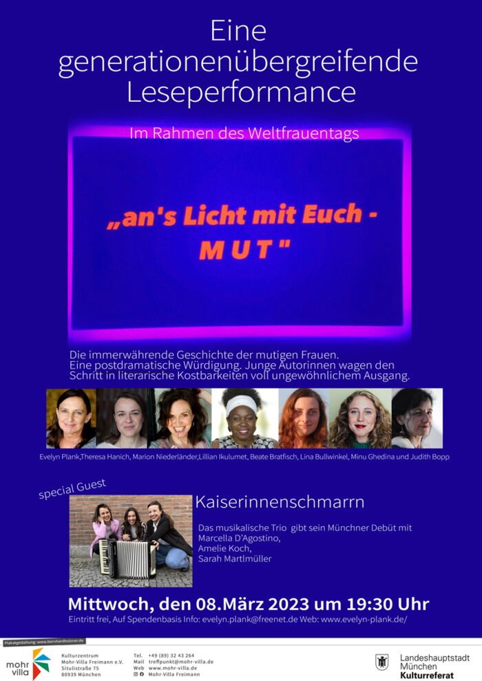 Plakat zur Veranstaltung: An's Licht mit Euch -MUT