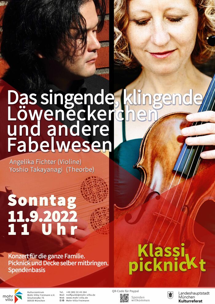 Plakat zur Veranstaltung: Klassik picknickt: Das singende, klingende Löweneckerchen und andere Fabelwesen.