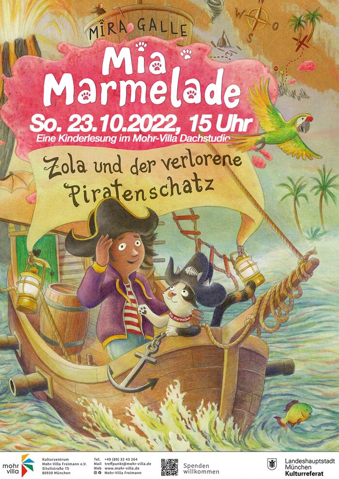 Plakat zur Veranstaltung: Kinderlesung: Mia Marmelade – Zola und der verlorene Piratenschatz