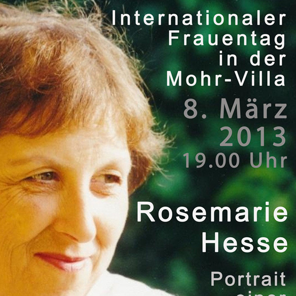 Veranstaltung Mohr-Villa: Rosemarie Hesse