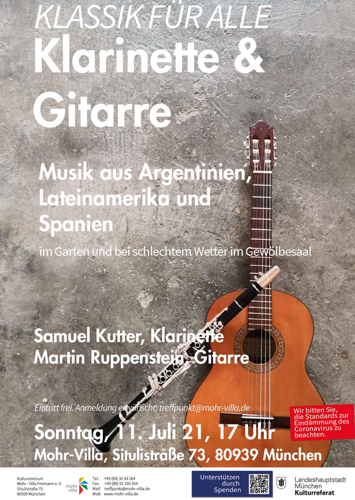 Plakat zur Veranstaltung: Klarinette & Gitarre im Dialog
